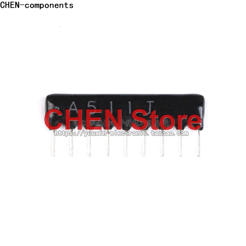 

10pcs Resistor Network 9PIN A09-101/102/103/104/152/202/223/331/332/471/472/511/512/681 10K 22K 100K 100R 300R 470R 510R 680R