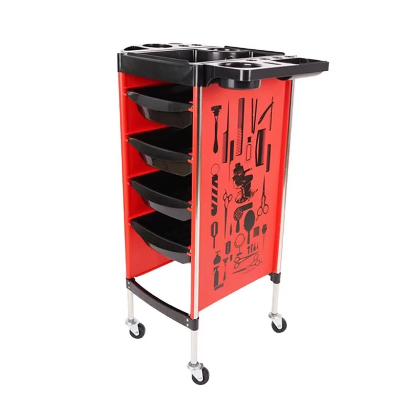 أثاث صالون الكل في واحد، منظم أدوات تصفيف الشعر الاحترافي، عربة صالون متنقلة لمحطة عمل تصفيف الشعر في محل الحلاقة #5