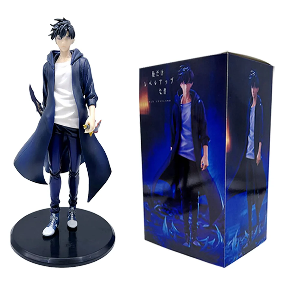 Novo em estoque solo nivelamento anime figura-sung jinwoo figura de ação 21cm pvc coletar modelo figura exibição anime mercadoria
