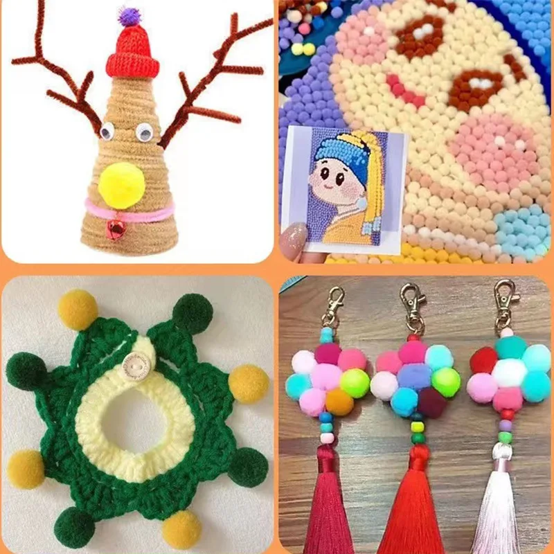 100pcs 15mm Plush Ball Mixed Pompoms Ball Colorful High Elasticity Plush Ball For DIY Crafts Garment Decor Sewing Accessorie