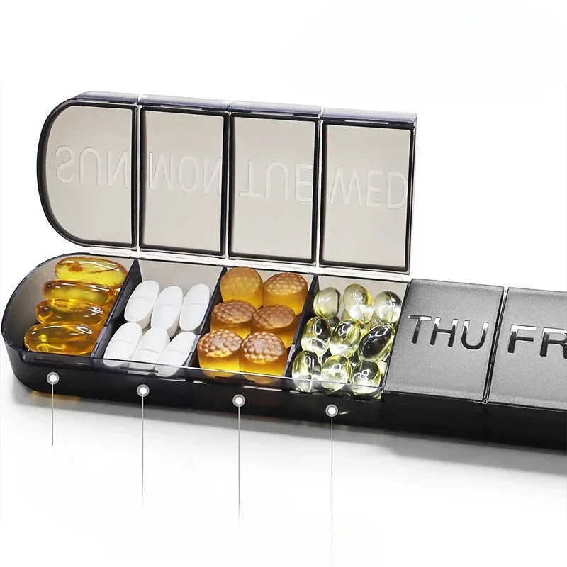 New Portable Mini Plastic 7 Grids 7 Days Weekly Pill Case Medicine Tablet Organizer Pill Box Storage Drug Packaging Storing Pill