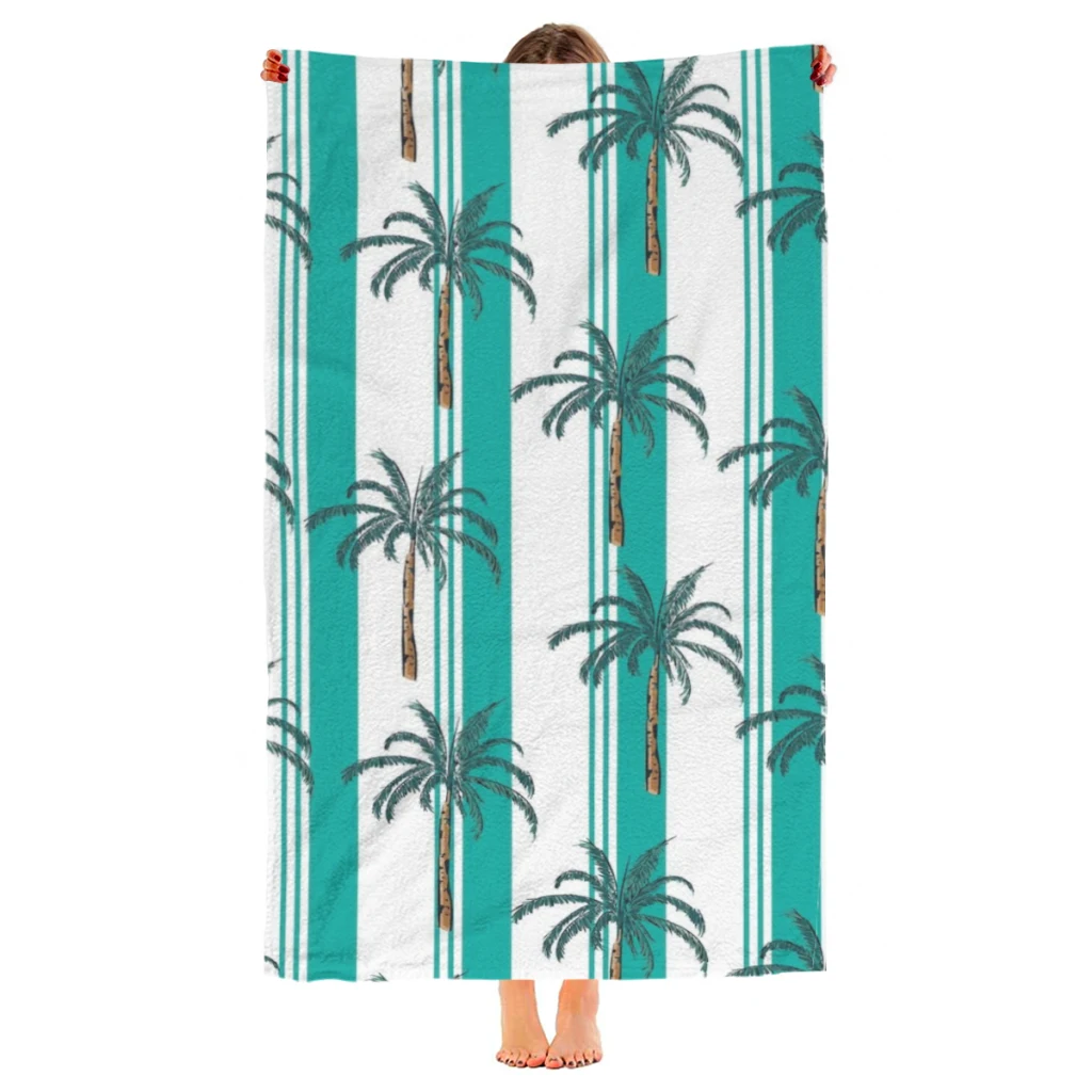 

Coconut Tree Printed Beach Towel Poncho Bathing Towels Cover-ups Quick Dry Sand Free Yoga Spa Gym Pool