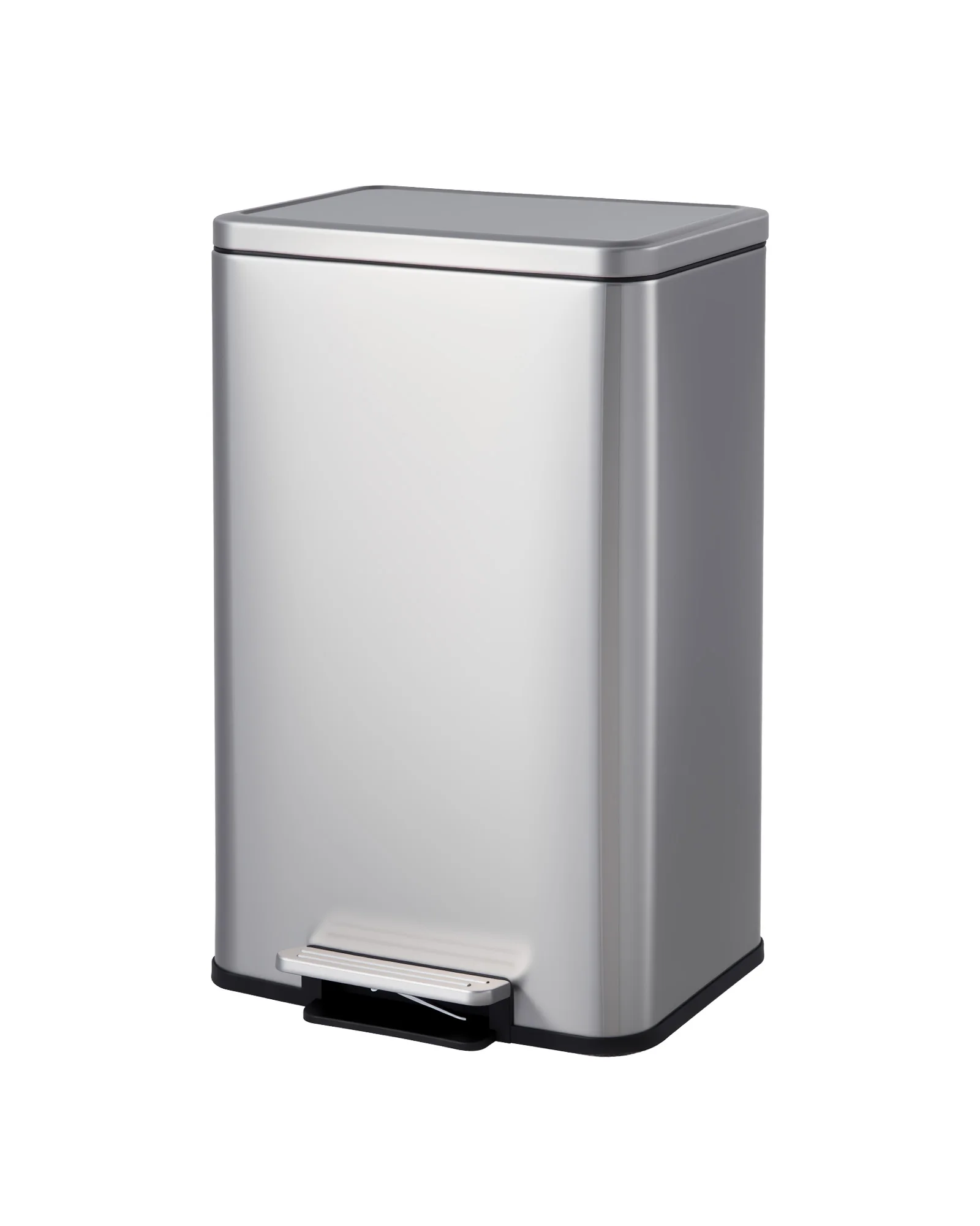 Soft-Close Lid & Foot Pedal Kitchen Trash Can – 13.2 Gallon Stainless Steel Garbage Bin – Removable Inner Bucket – Anti-Fingerprint, Ideal for Home, Office, Bathroom – Horizontal