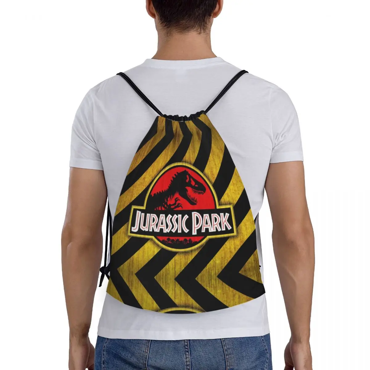 Custom Jurassics Parks Trekkoord Rugzak Tassen Vrouwen Heren Lichtgewicht Dinosaurus World Gym Sportzakken Om Te Winkelen