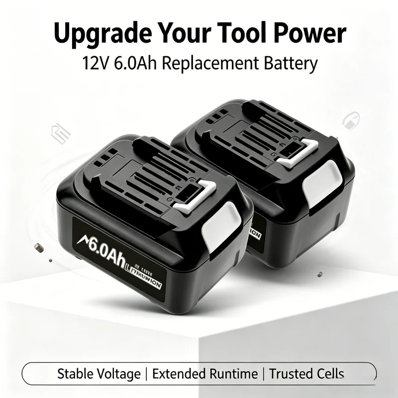 

Replacement 12V 6.0Ah 4.0Ah Li-ion Battery Pack for Makita CXT Cordless Power Tools, 6000mAh High-Capacity BL1040B 1015 1020B