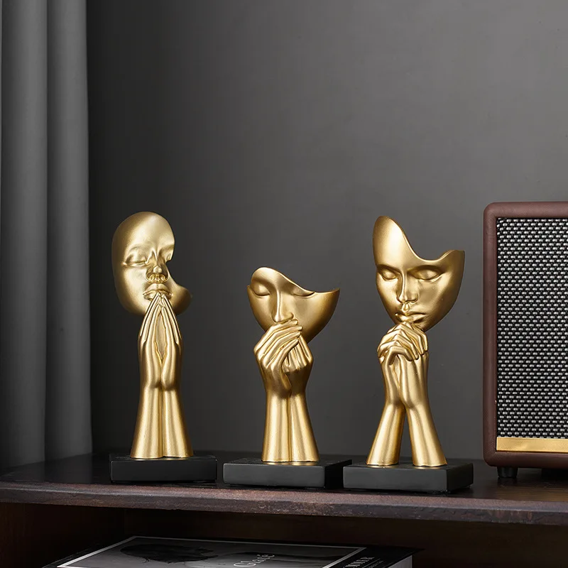 

Face Statue Art Meditation Prayer Sculptures Modern Figure Figurines For Interior Creative Living Room Bookshelf Decoration