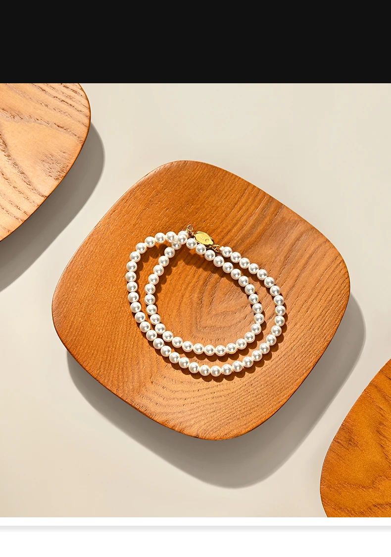 Oirlv Holzschmuck-Präsentationstablett - Natürliches Holzmaserungsdesign, ideal zur Präsentation von Schmuck, Halsketten und kleinen Accessoires. – Detail 1