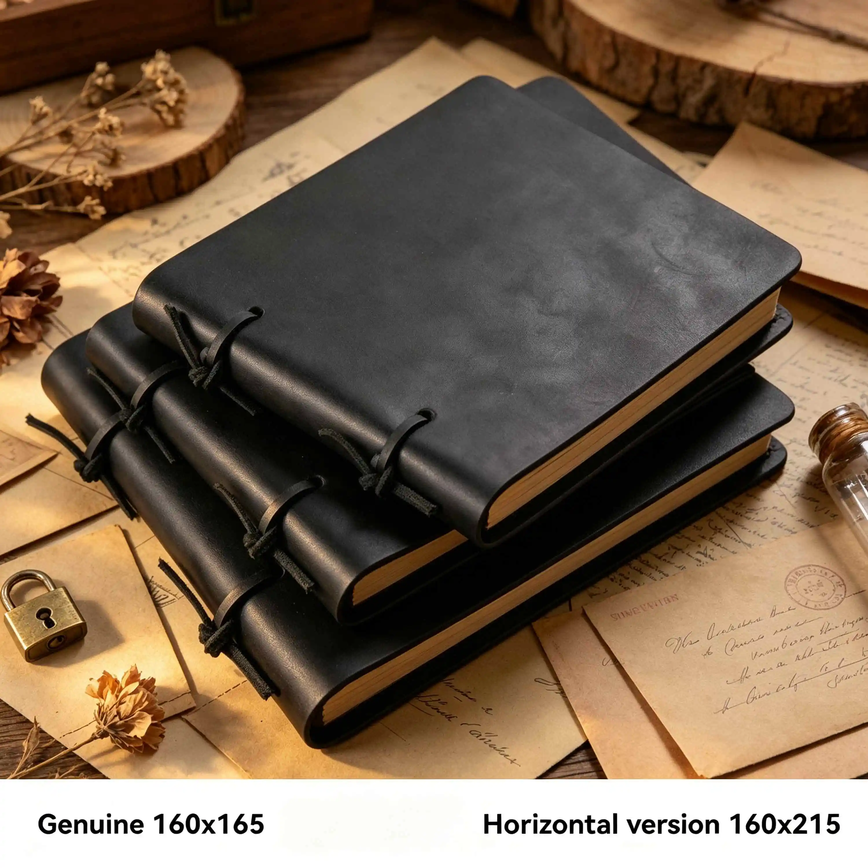 Crazy Horse Leather Notebook Refillable Notebook Travel Journal Traveler Notebook Sketchbooks 100 Sheets Blank Kraft Paper