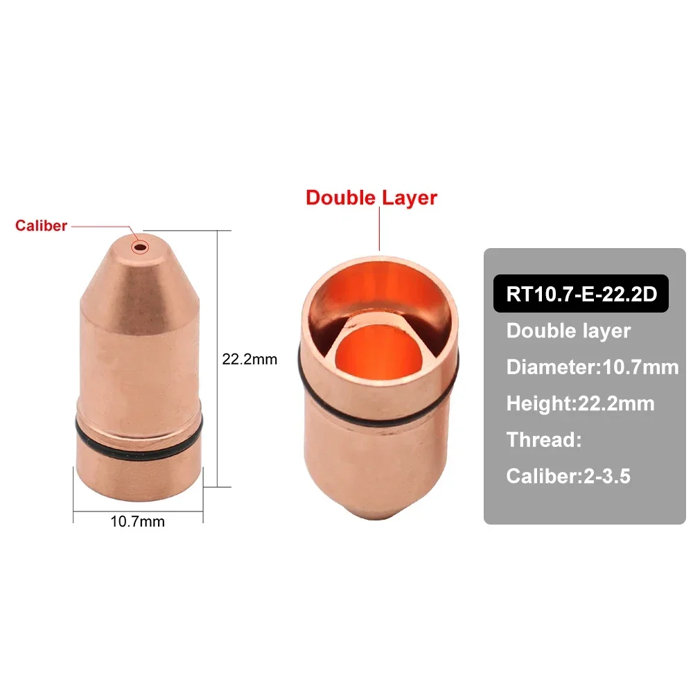 

Bullet Laser Nozzle Single/Double Layer Caliber 0.8 - 4.0 For CINCINNATI Lasermech Fiber Laser Cutting Machine 1064nm