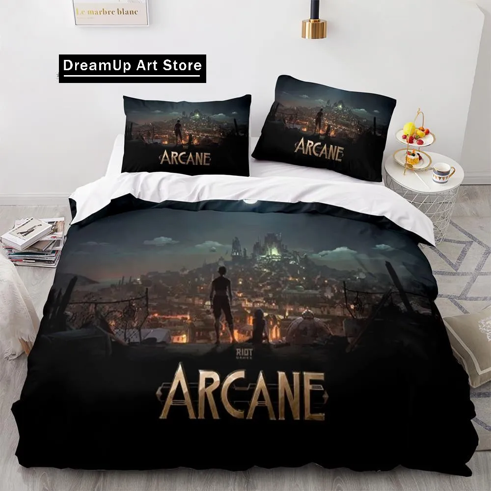 Arcane Anime Game Jinx Bedding Set Cute Quilt Cover Bed Cover With Pillowcase Twin Single Queen King Size Boys Adult Home