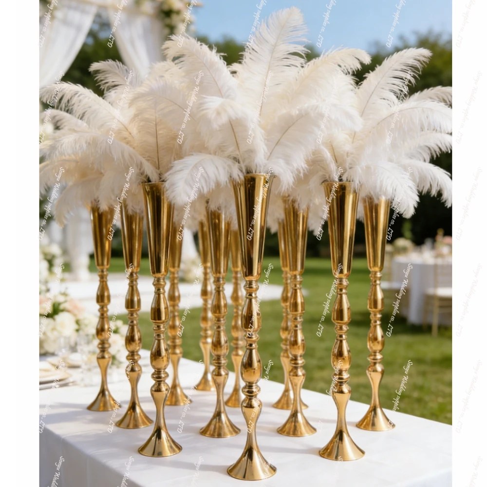 

15pcs 65-105cm Flower Vase Holders Metal Vases for Centerpieces Gold Flower Arrangement Stand Table Wedding Centerpieces