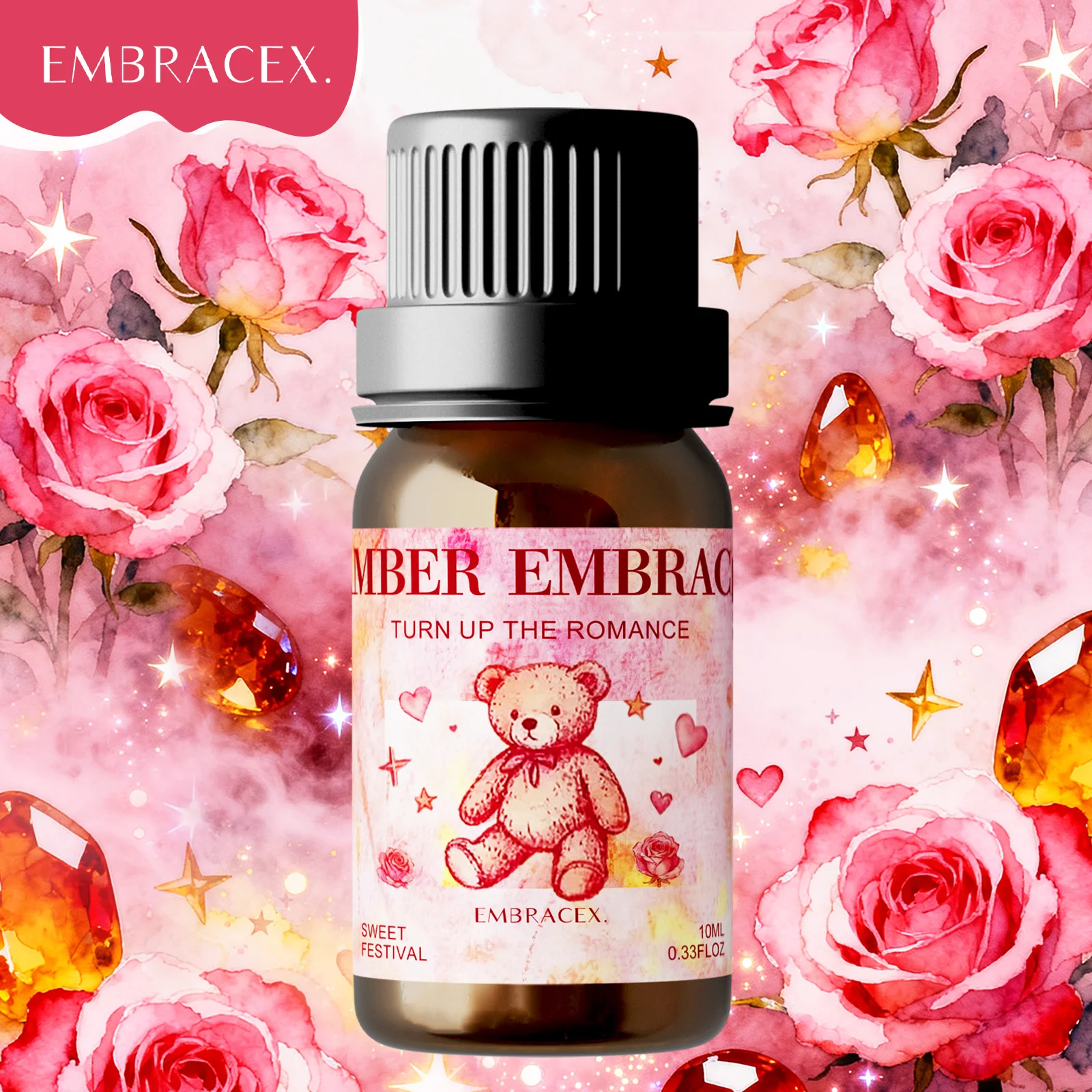 10 ML Amber Embrace Fragrance Oil Sweetheart’s Whisper Reed Diffuser Oil- Romantic Valentine Gift for Her/Him to Deepen Affectio