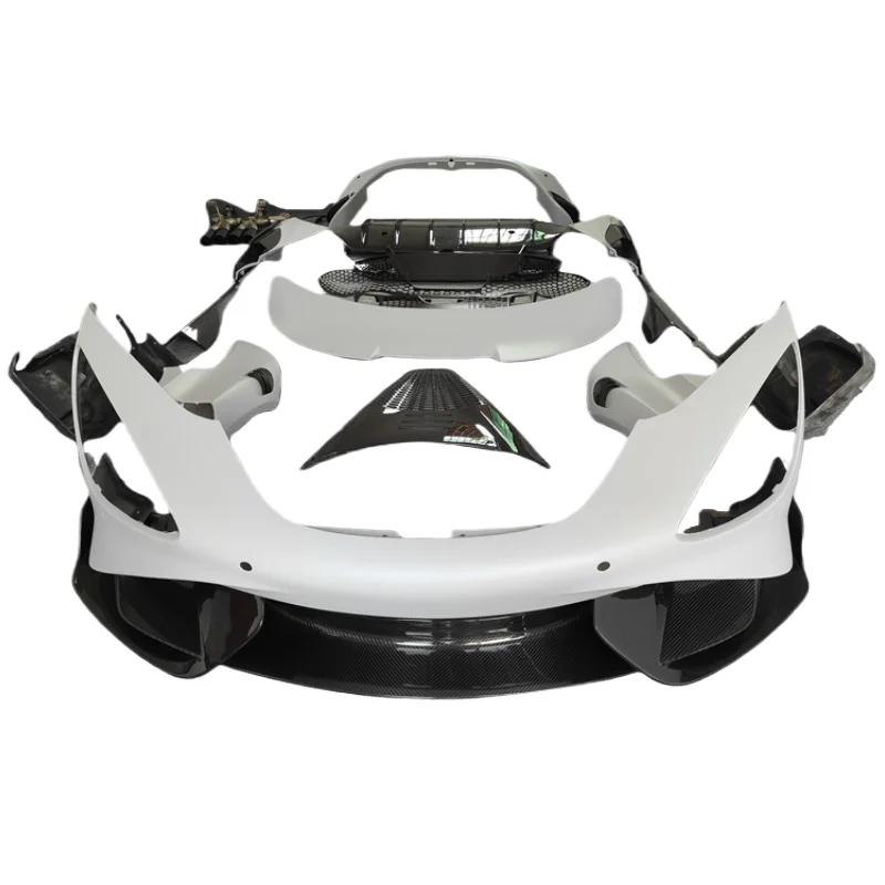New Carbon Fiber Body Kit For McLaren 720S 765LT Style Includes Front Rear Bumpers Side Skirts Engine Hood Spoiler With Clips