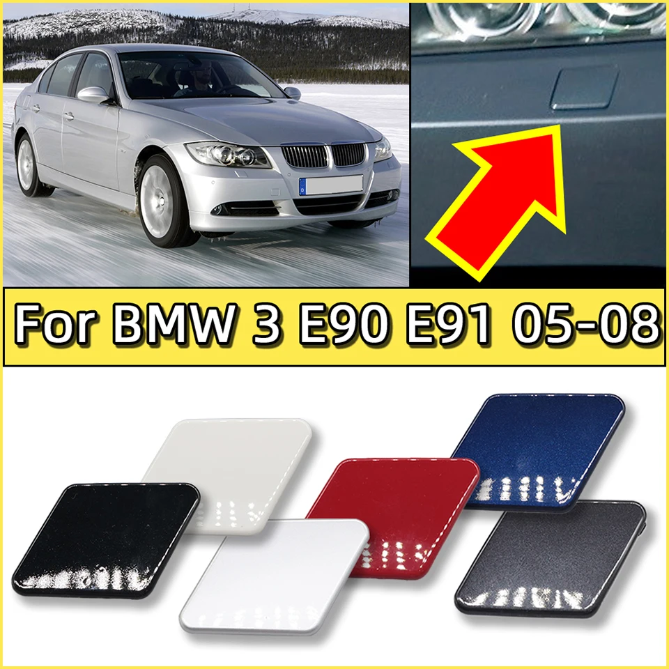 Auto Headlight Washer Nozzle Cover Lid For BMW 320 325 328 E90 E91 2005-2008 High Quality Painted Cleaner Sprayer Shell Cap Trim