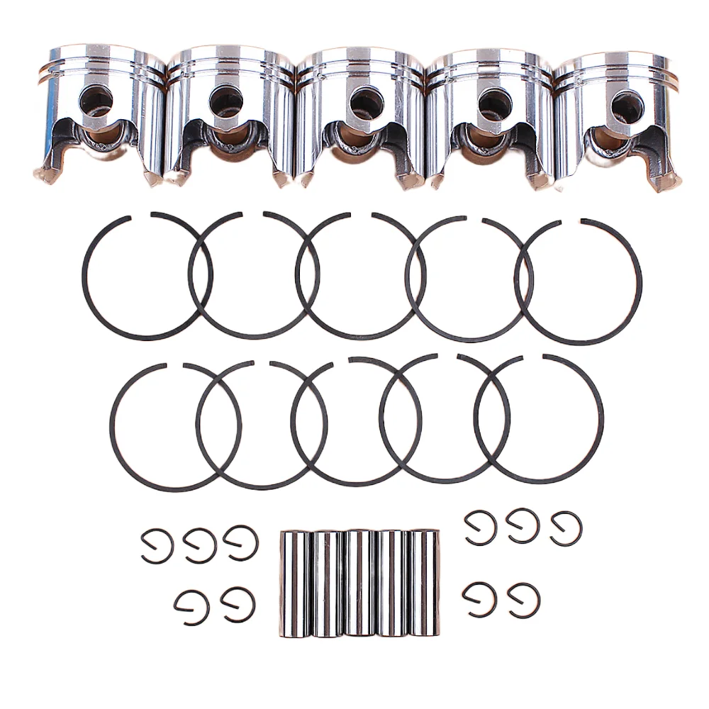 

Комплект из 5 штук: поршень 40 мм, штифт 10 мм для бензинового двигателя 43CC CG430 BC430 40-5 1E40F-5, для кустореза, триммера, газонокосилки
