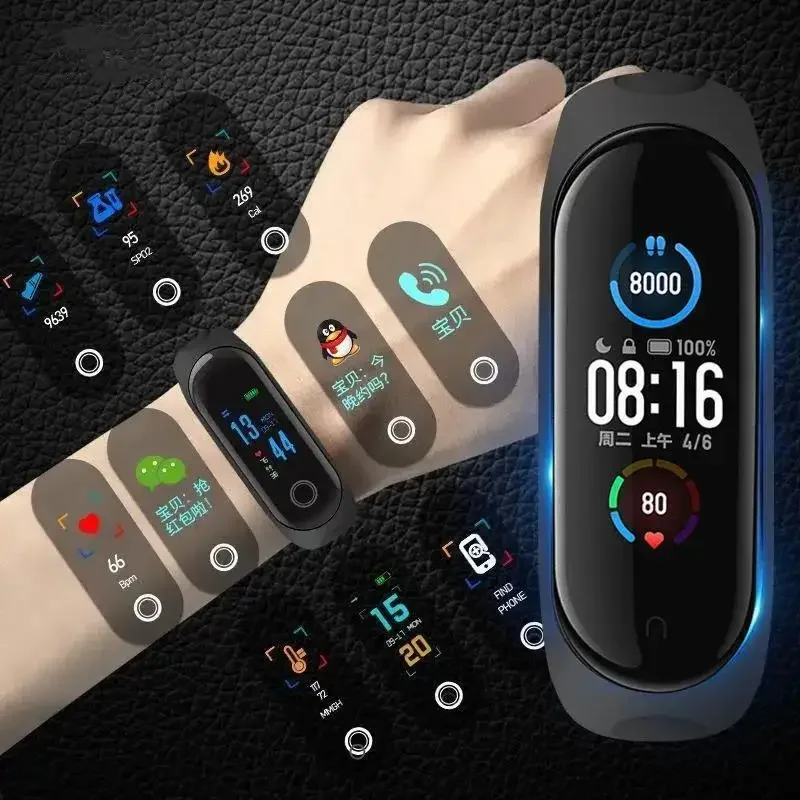 2024 new product, smart 9th generation sports bracelet, pedometer, rice home heart rate, watch, blood pressure, sleep,