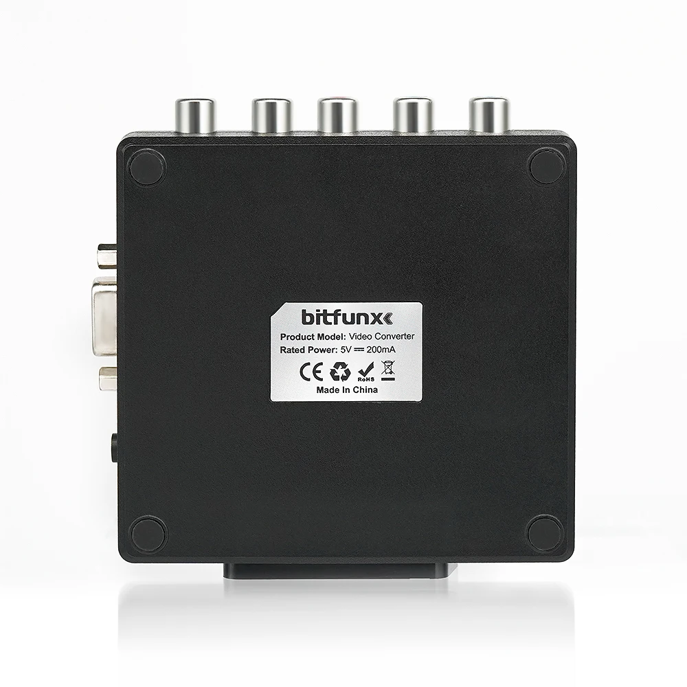 BitFunx RGBS (Scart) ou VGA para YPBPR Conversor de transcodificador de vídeo de sinal RGBS para componente de diferença de cor para console de jogos