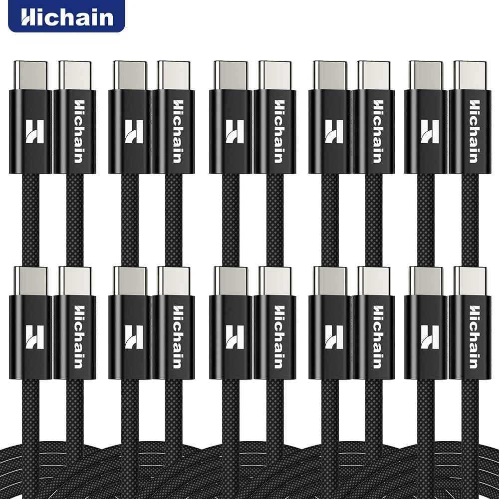 

10pack PD65W USB C To C Fast Charging Cable 480Mbps Data Nylon Type C Cable For iphone For Huawei For Xiaomi 1.2M/1.8M