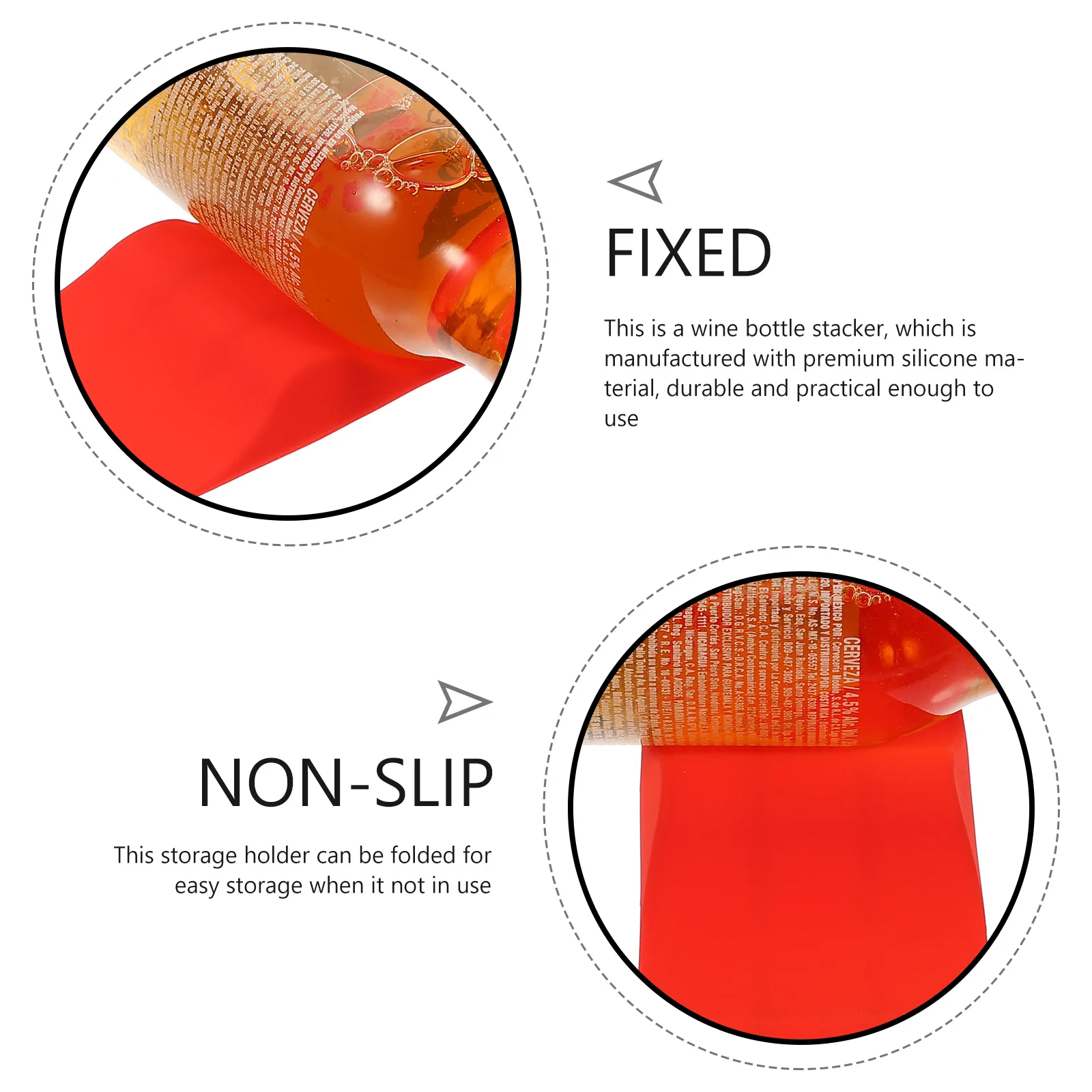 

2Pcs Silicone Wine Holder Folding Stackable Mat for Party Bar Home Decorative Organizer Gift Wine Bottle Stacker