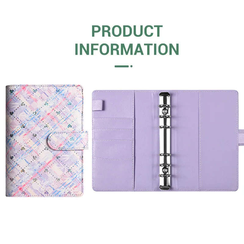 A6 Macaron Plaid Budget Planner Binder Set Cash Envelopes System Finance Organizer Notebook with Stickers Pockets