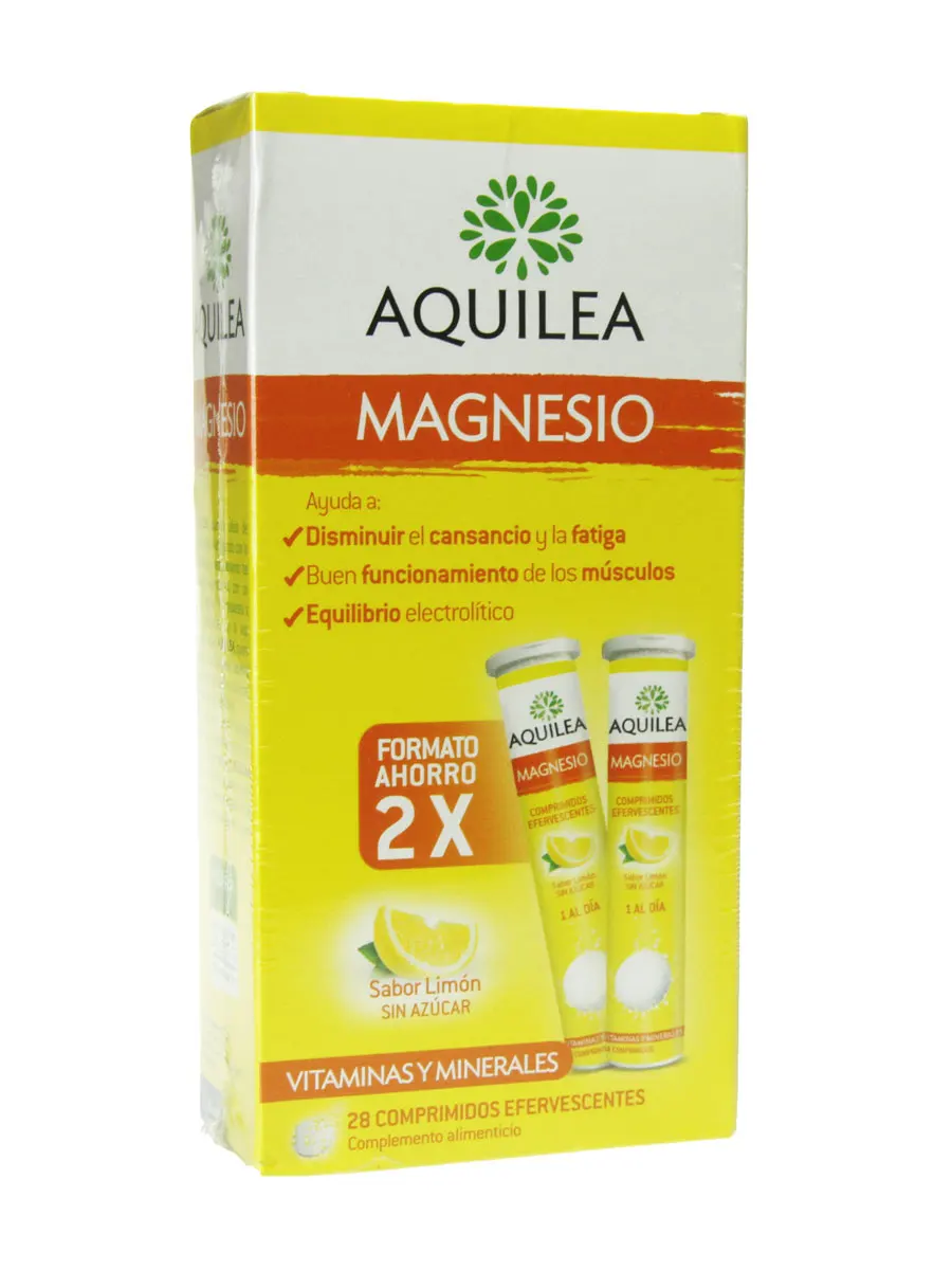 Aqulea magnesium 300 mg 28 effervescent tablets-helps reduce tiredness and fatigue. Lemon flavor.