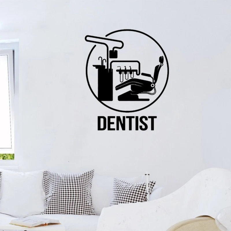 Teeth Dentistry Wall Stickers Dentist Sign Door Window Vinyl Wall Decals Dentist Dental Clinic Decor Tooth Wallpaper