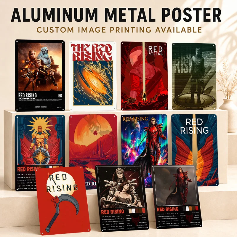 Red Rising Aluminum Posters Personalized Metal Tin Sign Collectible Astronomical Wonder Scene Wall Art Ideal In Space Lounge