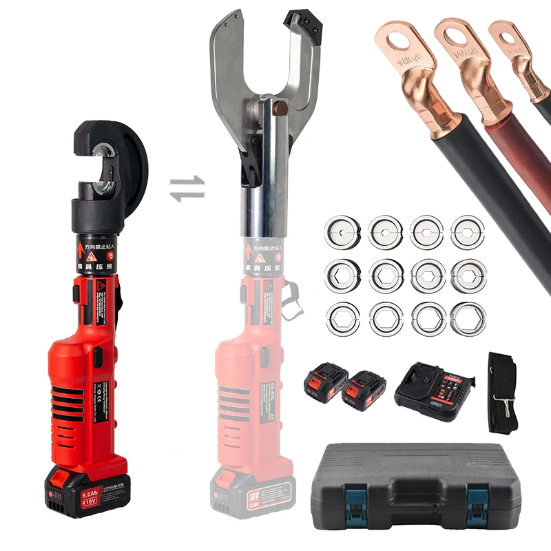 ES-400 85C 18V Battery Powered Hydraulic Crimper Cutter 2 in 1 Compression Tool for Copper Aluminum Cable Wire Lugs Crimping Cut