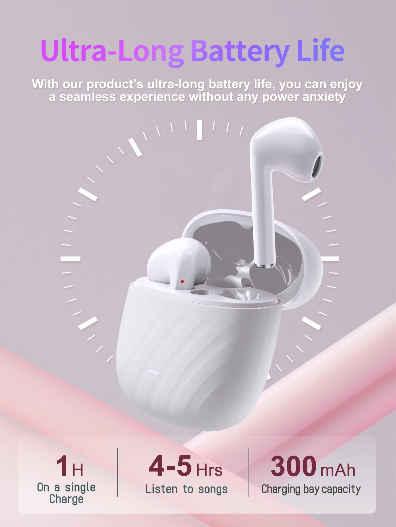 سماعات أذن Air Pro بلوتوث لاسلكية، سماعات صوت HiFi، سماعات أذن منخفضة الكمون مقاومة للماء لهاتف IPhone Android