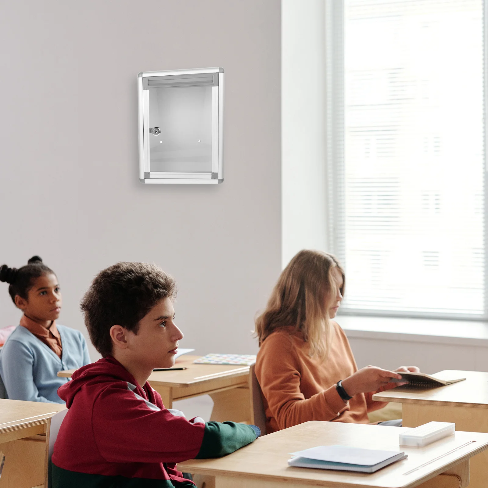 Boîte aux lettres murale en alliage d'aluminium, boîte aux lettres pour bureau, usine, école, étui à suggestions, grande capacité, rangement de poteaux muraux