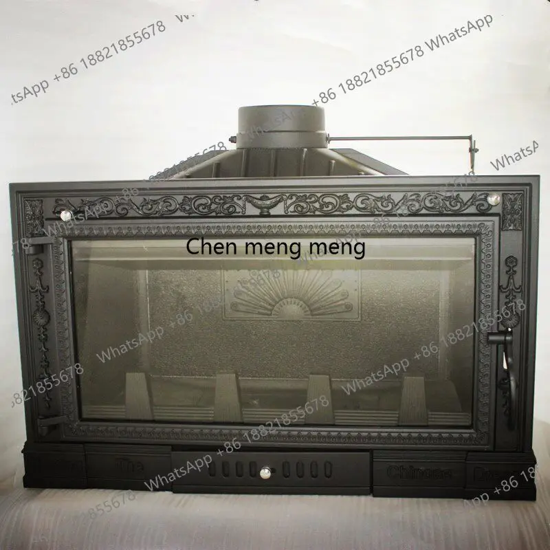 

Jason embedded real fire fireplace inlaid real fire cast iron household wood burning stove European 3D