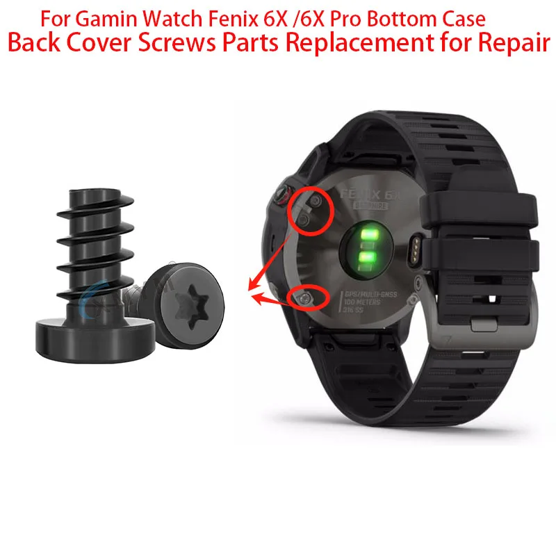 Funda inferior para reloj Gamin Fenix 6X /6X Pro, cubierta trasera, tornillos, piezas de repuesto para reparación