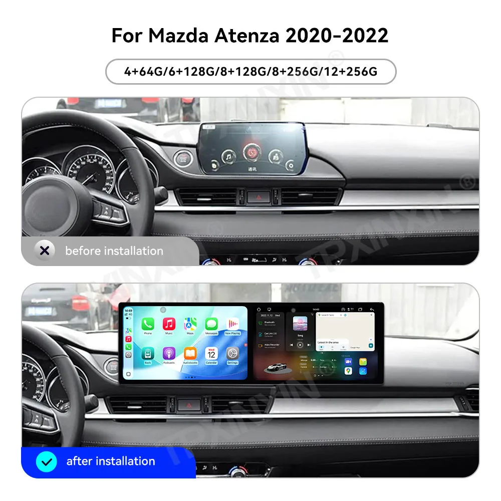 

10,1-дюймовый автомобильный радиоприемник для Mazda Atenza 2020-2022 с Android Auto, GPS-навигацией, мультимедиа, видео и стереосистемой