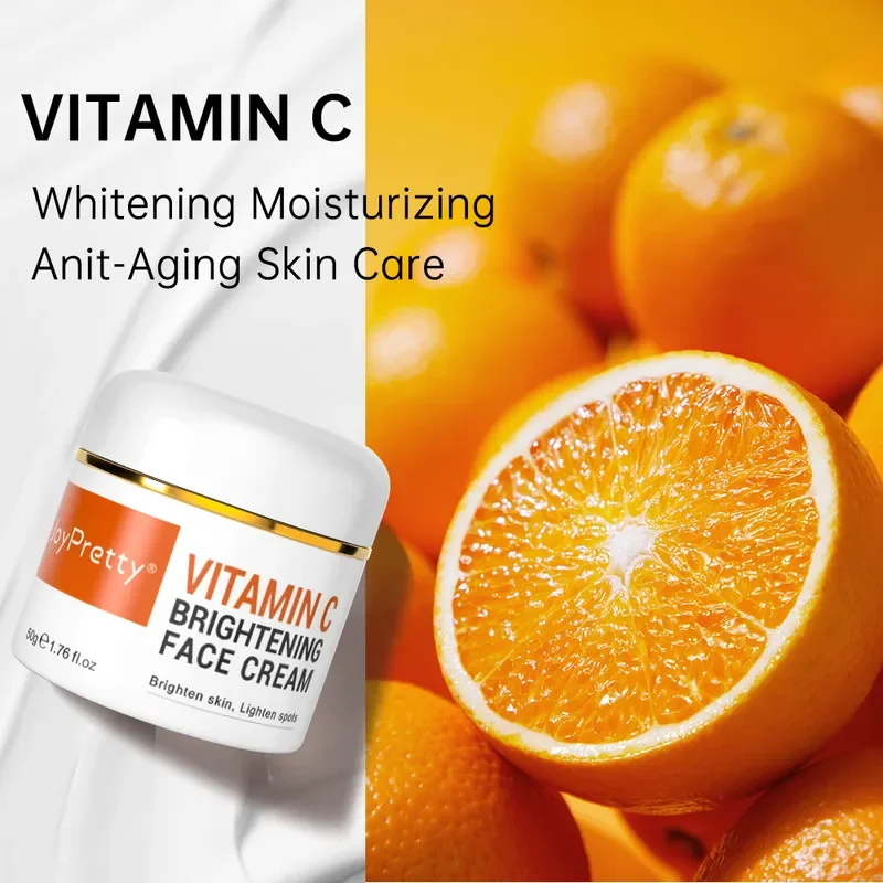 Vitamin C Whitening Face Cream Dark Spots Remover Freckle Brightening Moisturizing Firming Facial Cream Beauty Health Skin Care