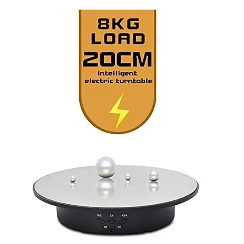 

Электрическая вращающаяся подставка для демонстрации товаров, поворотный стол на 360 градусов для фотографии, ювелирных изделий и других предметов - AT48