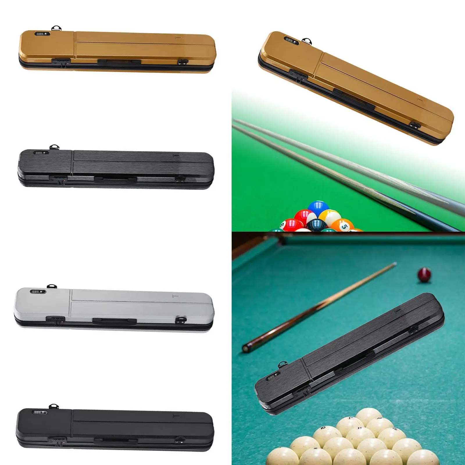Étui rigide pour queue de billard, Compact, pour adultes, avec compartiments, transport de bâtons de billard