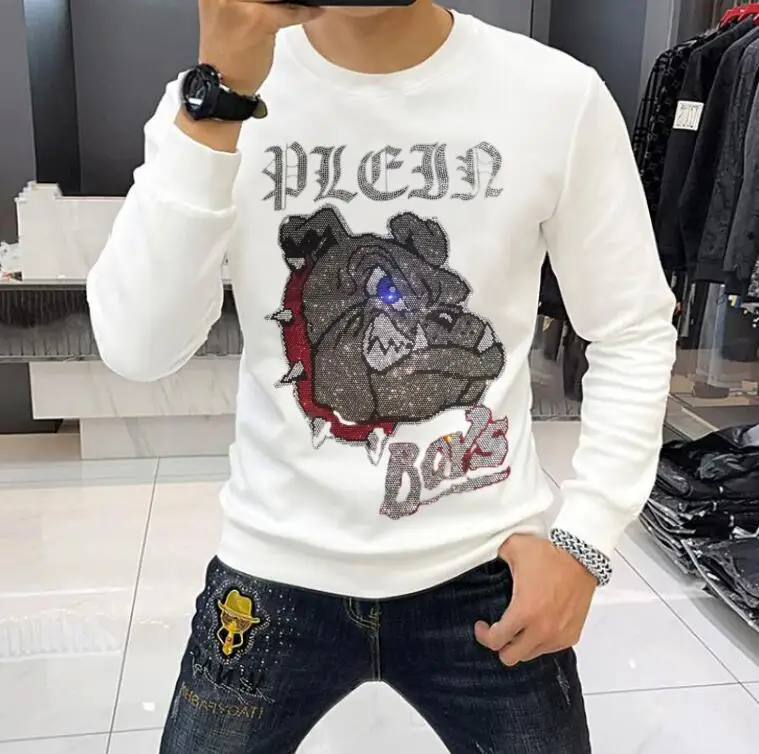 Diamonds Men Anime Graphic Sweatshirts Casual Streetwear long sleeve Hot drill hoodies Men\'s Clothing
