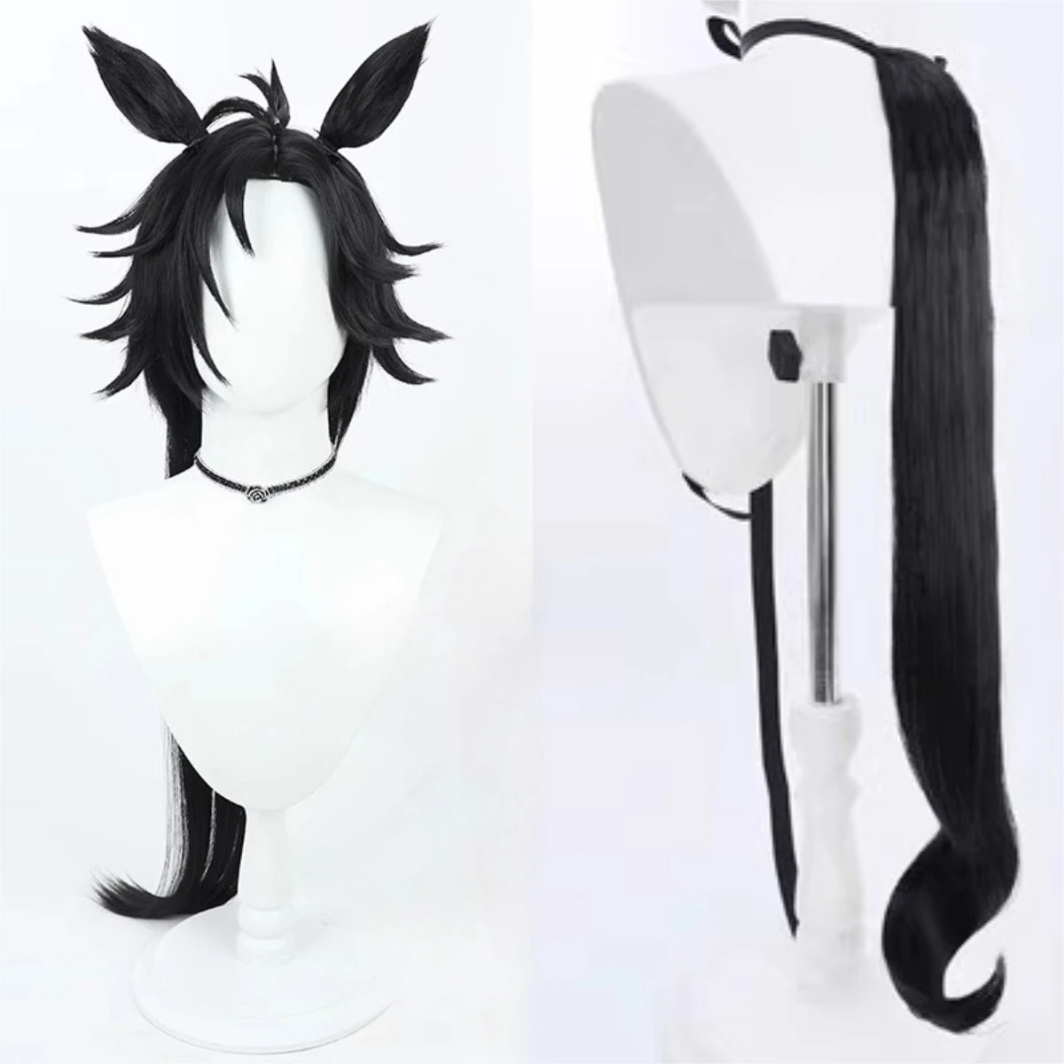 Ya Ge Anime Uma Musume Pretty Derby Air Shakkyo Cosplay Perücke mit Ohren und Schwanz Pferderennen Mädchen Spiel Realität Show Charakter Perücke