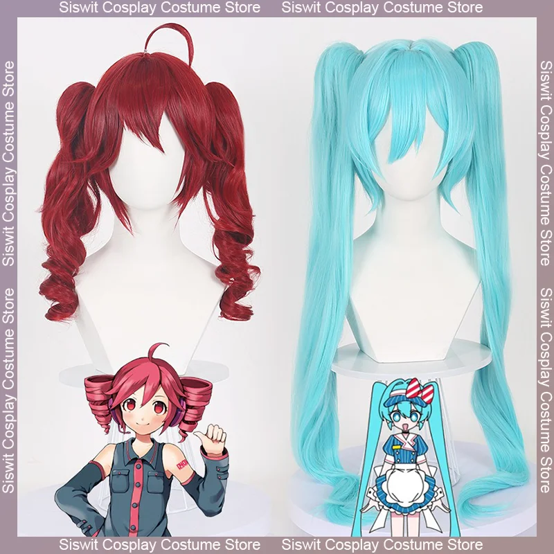 kasane-teto-初音ミクコスプレウィッグ青赤ヘアアクセサリーアニメアイドルヘアウィッグハロウィンカーニバルパーティー小道具ユニセックス
