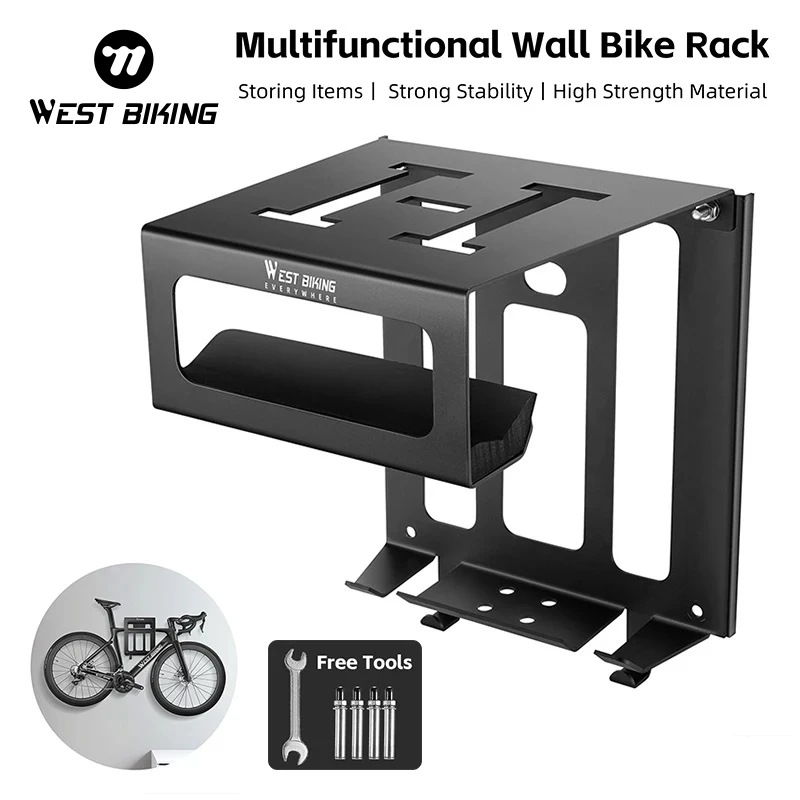 WEST BIKING Bike Wall Mount Rack Multifunctional Bicycle Storage Hanging Hook Stable Support Stand Bracket Cycling Accessories