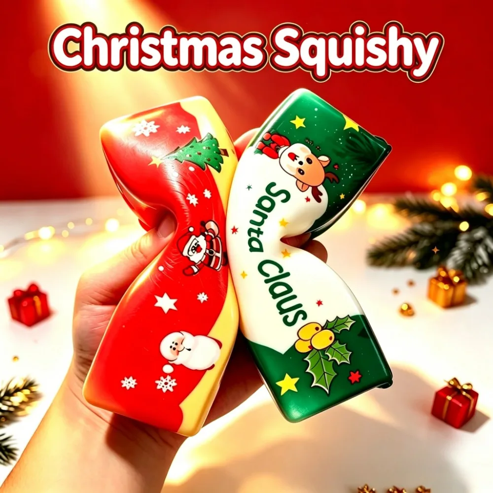 Christmas-themed Creative 14CM Realistic Butter Stick Slow Rebound Squishy Stress Relief Toy Gadget Halloween and Christmas Gift