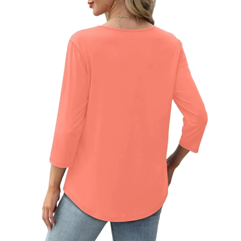 

Современная рубашка с длинными рукавами и круглым вырезом, плиссированная рубашка, однотонные дышащие повседневные женские топы