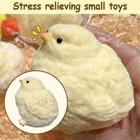 Chick Squishy Toy, Office Funny Stress Relief Fidget Toy, Slow Rising Sensory Popping Game for Adults Kids