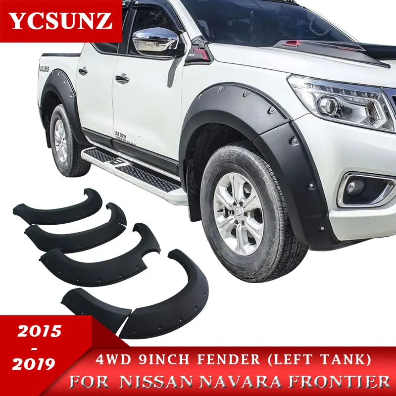 9 Inch fender flare For Nissan Navara NP300 2015-2019 accesories Mudguard Pocket Rivet Style offroad for Nissan Frontier 4WD 4x4