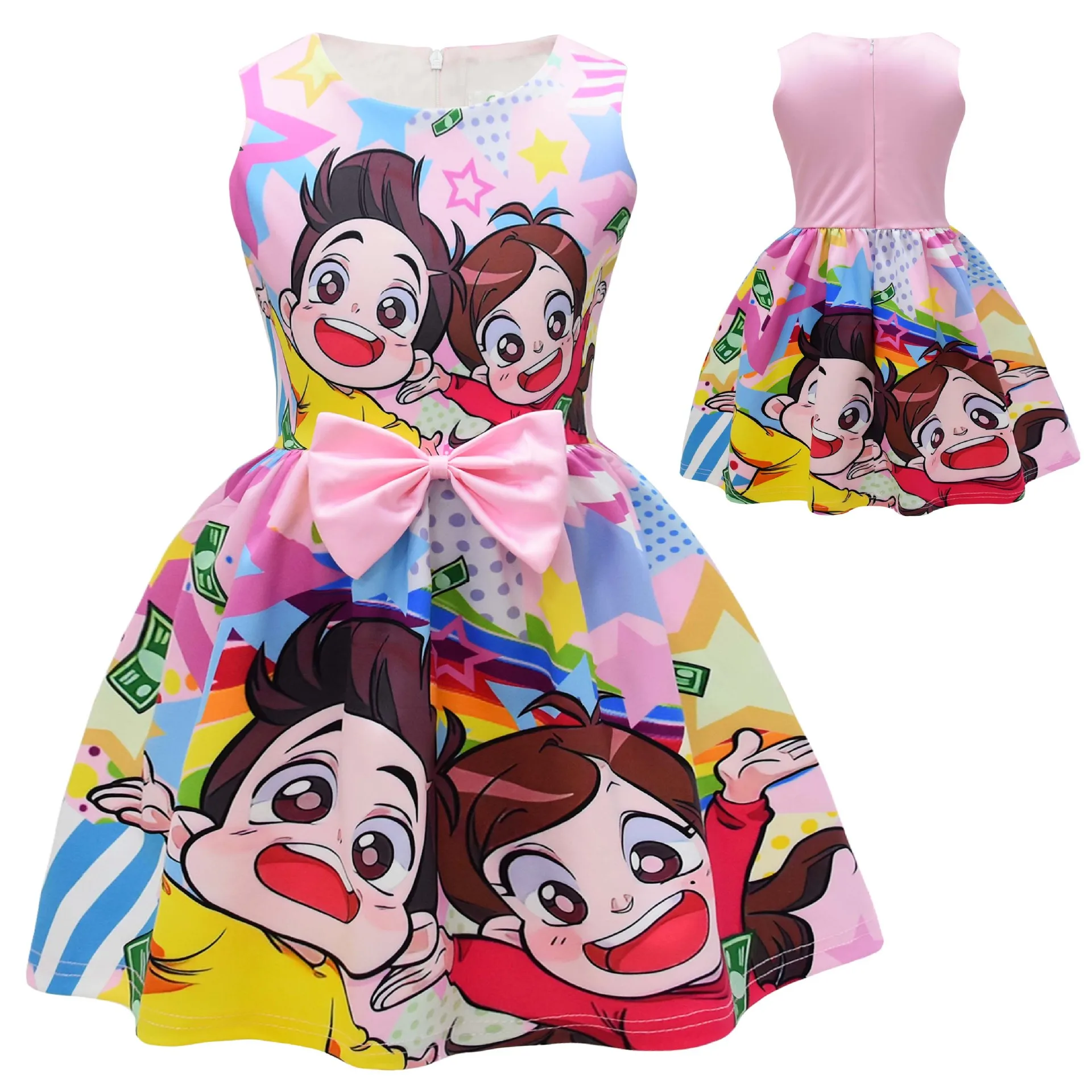 Me Contro Te Baby Girls Giselle Cosplay Princess Dress Summer Clothes Kids Birthday Christmas Party Costume Bow Sundress