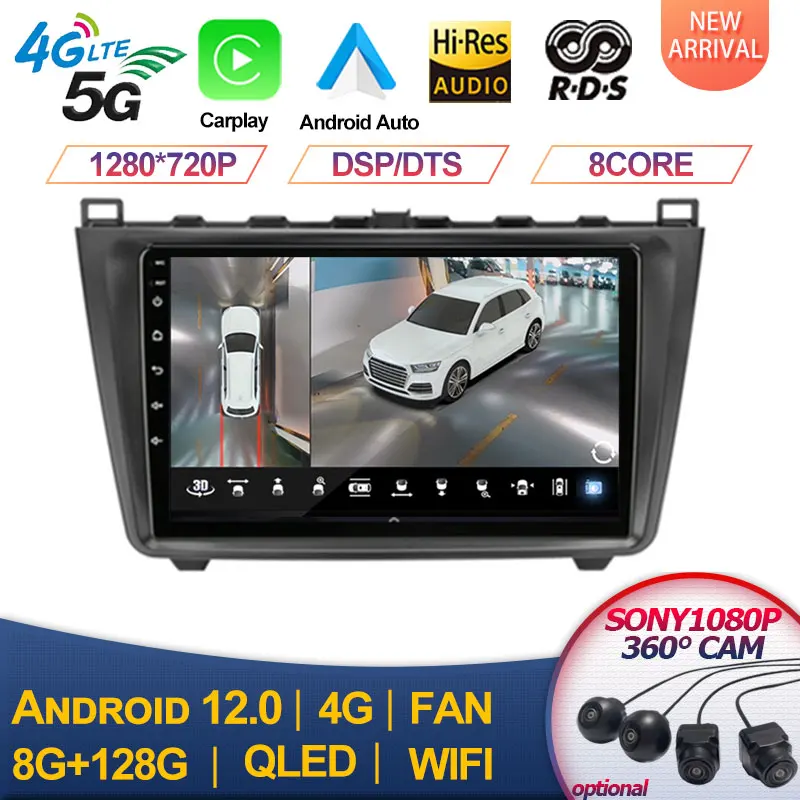 

Android 13 For Mazda 6 GH 2008-2012 Car GPS Radio Multimedia Video DSP Support 4G LTE Support BOSE Soundsport Free Audio