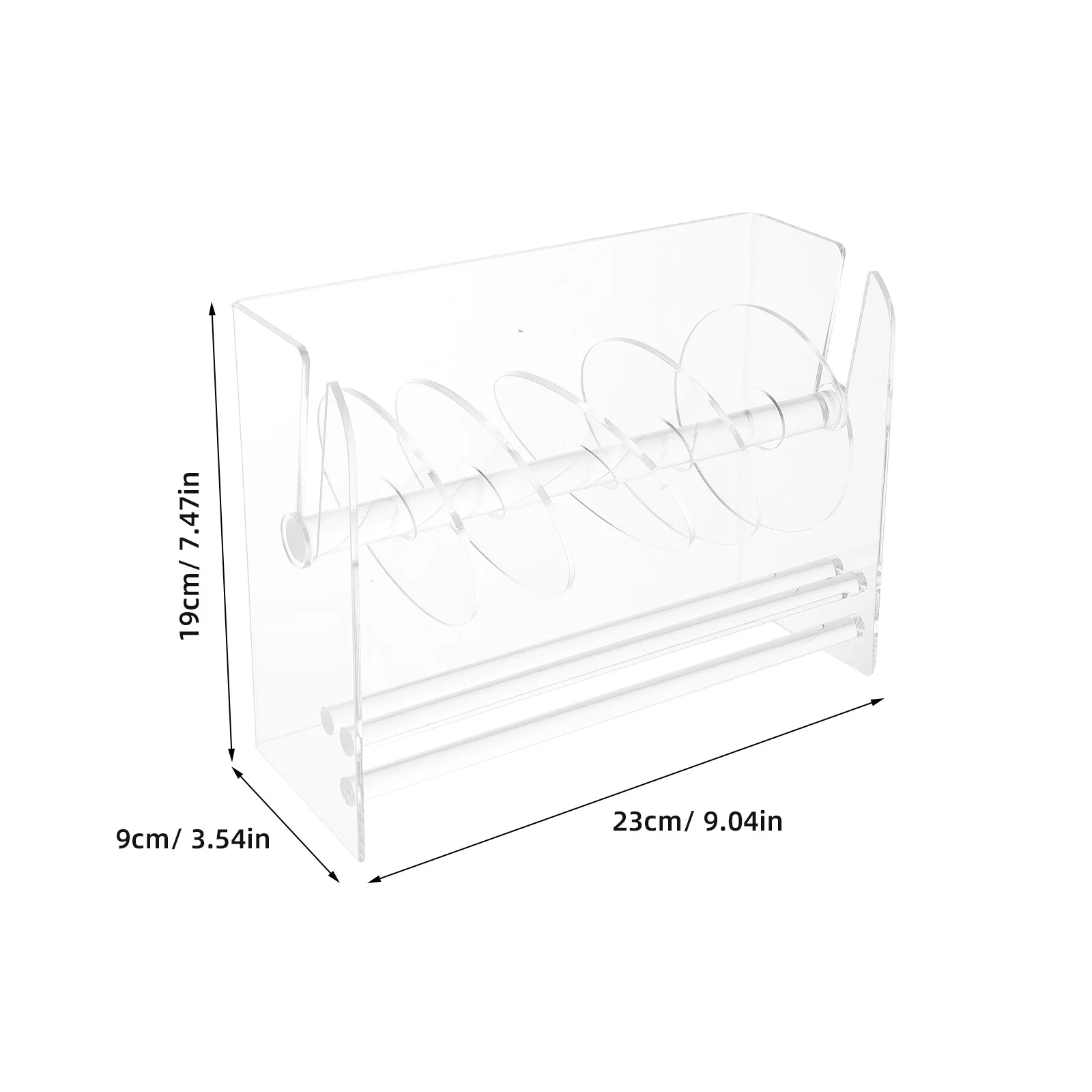 Adjustable 6-Count Acrylic Label Dispenser Clear Sticker Roll Organizer Stand for Desktop Office School Workspace Shipping Label