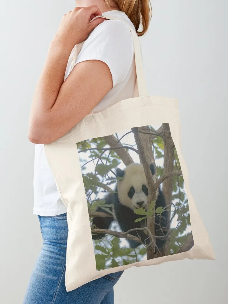 Baby Panda Xiao Qi Ji at the National Zoo Tote Bag Candy bags bags luxury women custom tote bag Canvas Tote Bag