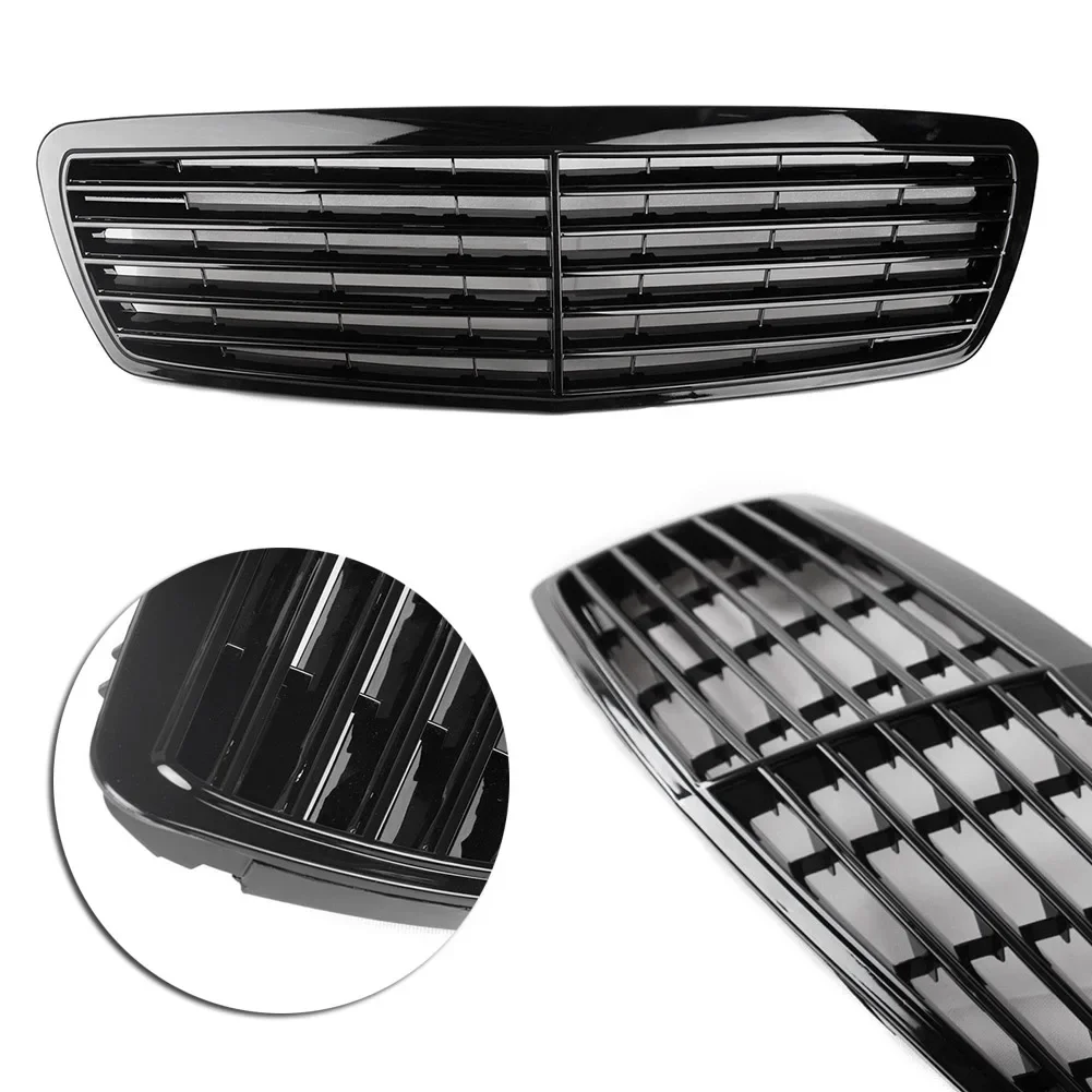 

Gloss Black ABS Car Front GrilleStyle Grill For Mercedes Benz W211 E-CLASS E320 E350 E430 E500 2002 2003 2004 2005 2006 FAST