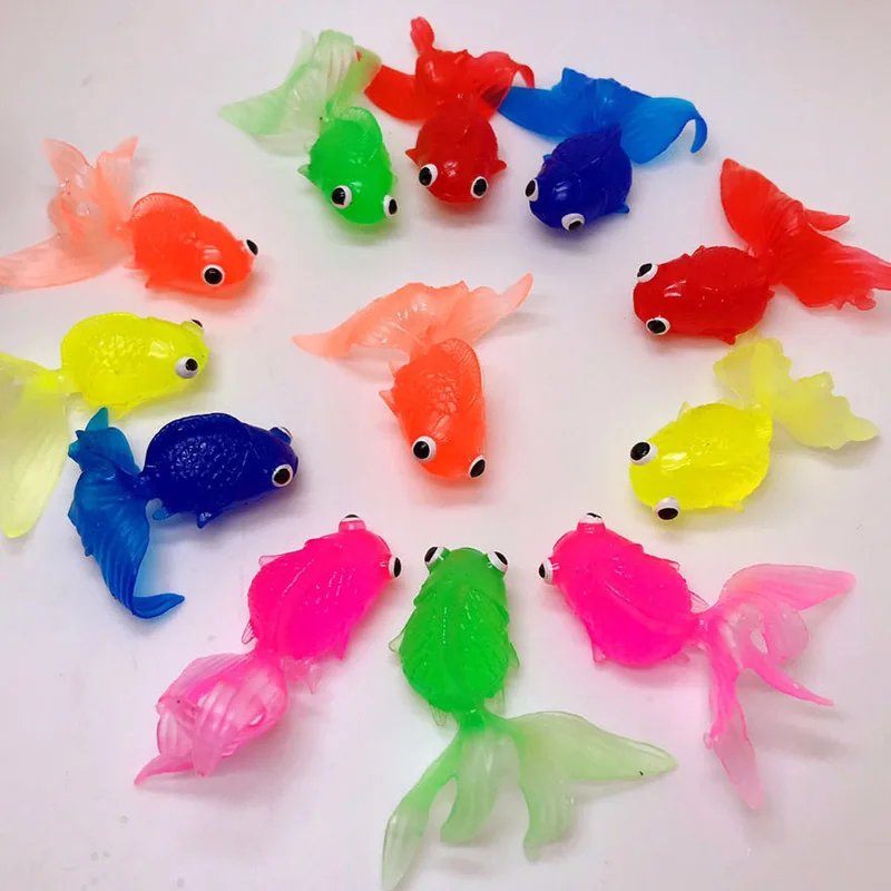 Simulation Small Goldfish Toys For Kids Bulk Party Favors Fish Tank Decoration Bathing Shower Fun Water Swimming Beach Gifts